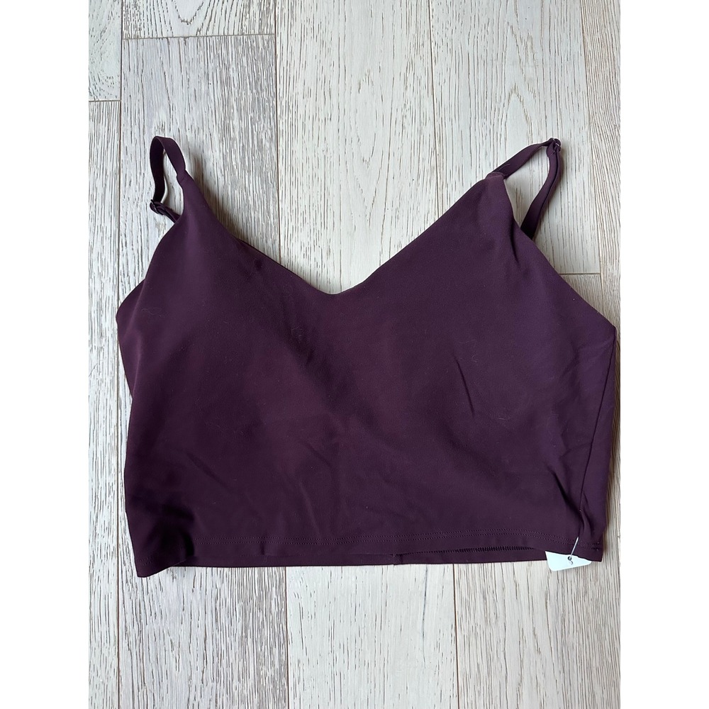 Athleta Aurora Crop Tank Top Purple Plum V-Neck Adjustable Straps Size M
